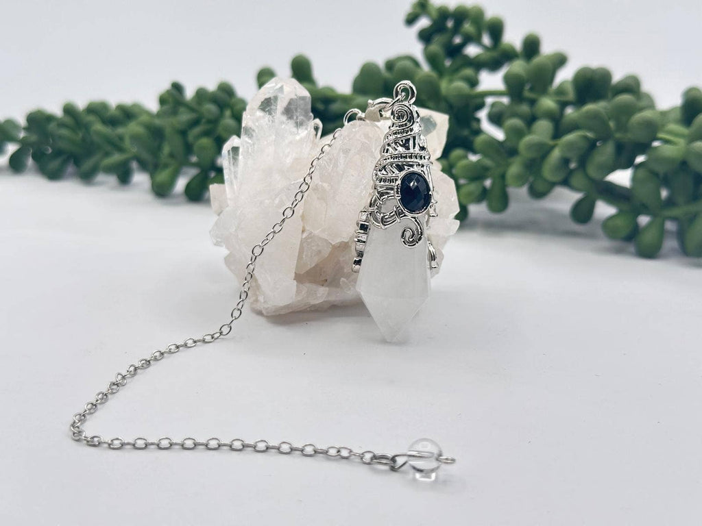 Gemstone Pendulum  12 Faceted Antique Silver Color : Amethyst