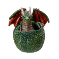 Green & Red Dragon Hatchling in Egg Figurine