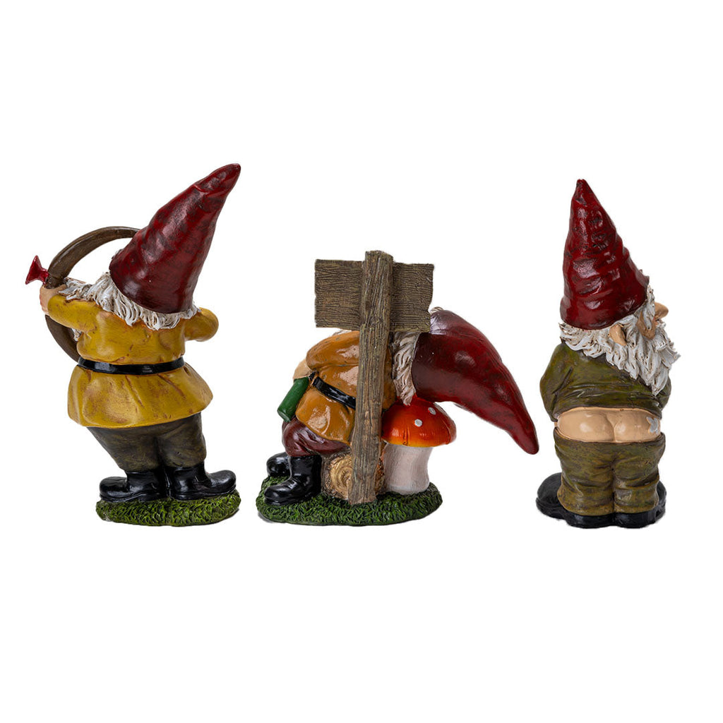 Naughty Gnome Figurine Trio