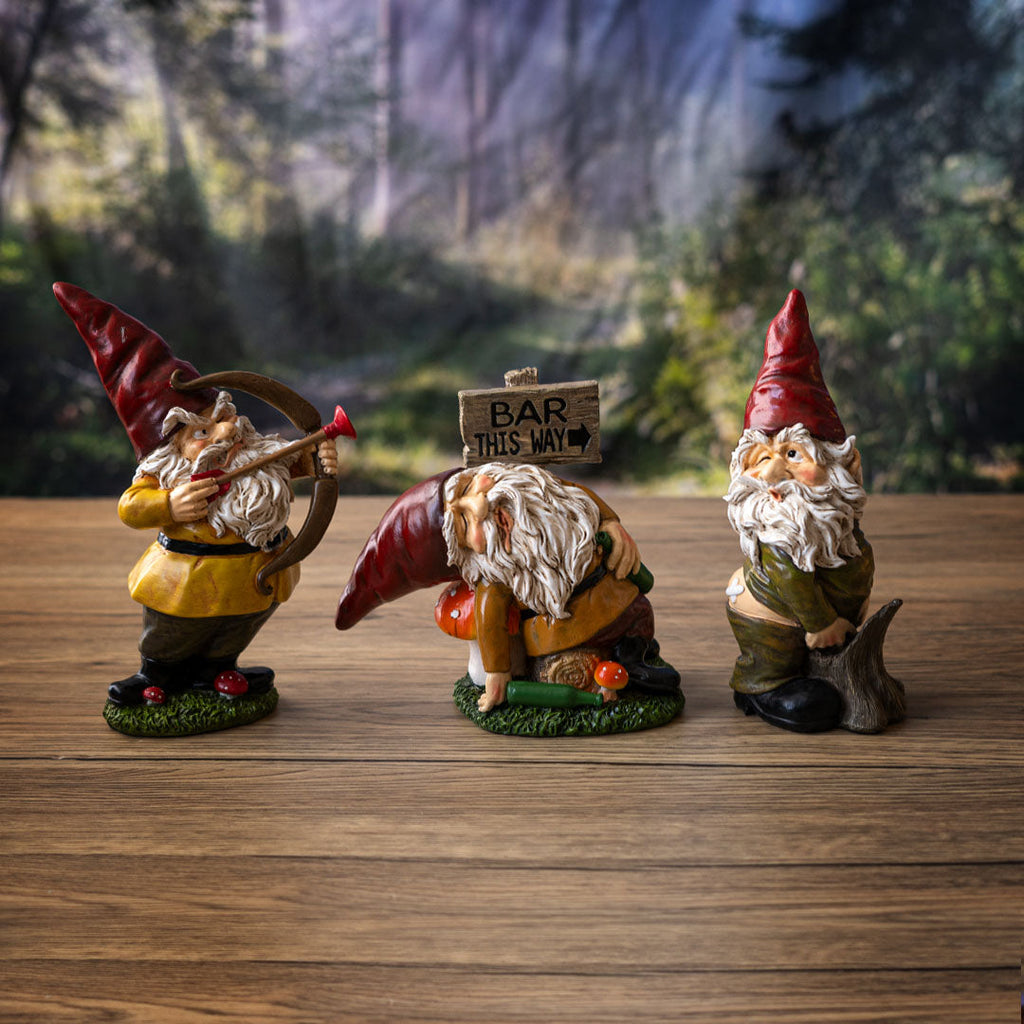 Naughty Gnome Figurine Trio