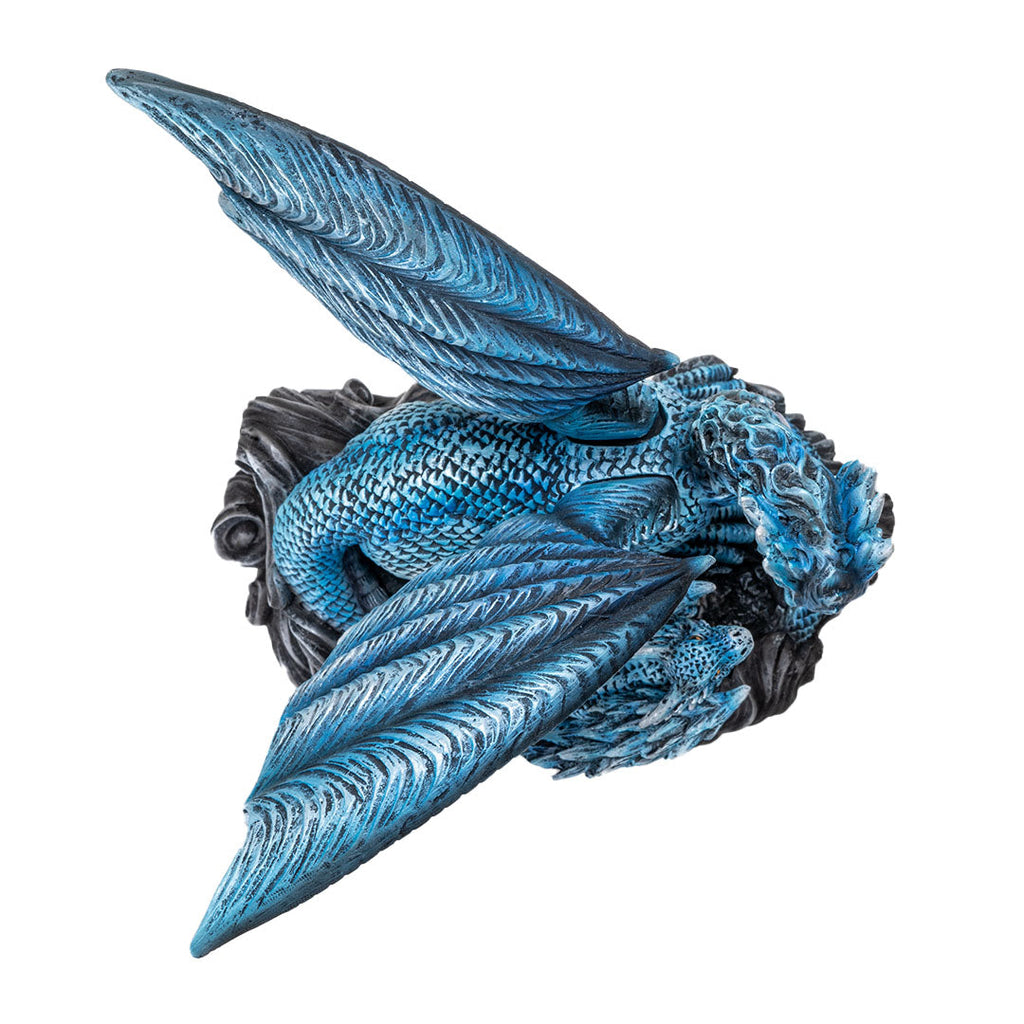 Blue Water Dragon with Hatchling Figurine