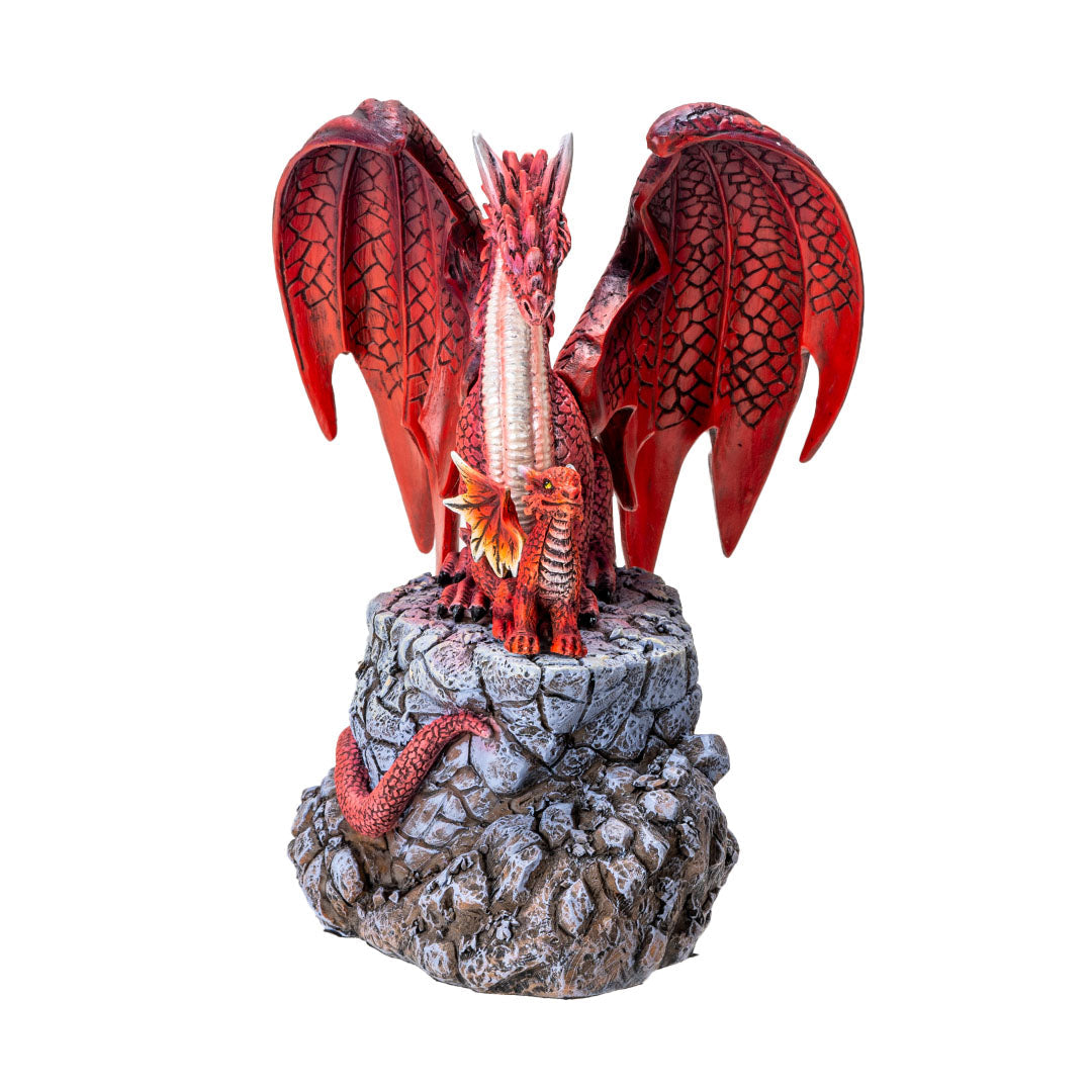 Fire Dragon with Hatchling Figurine
