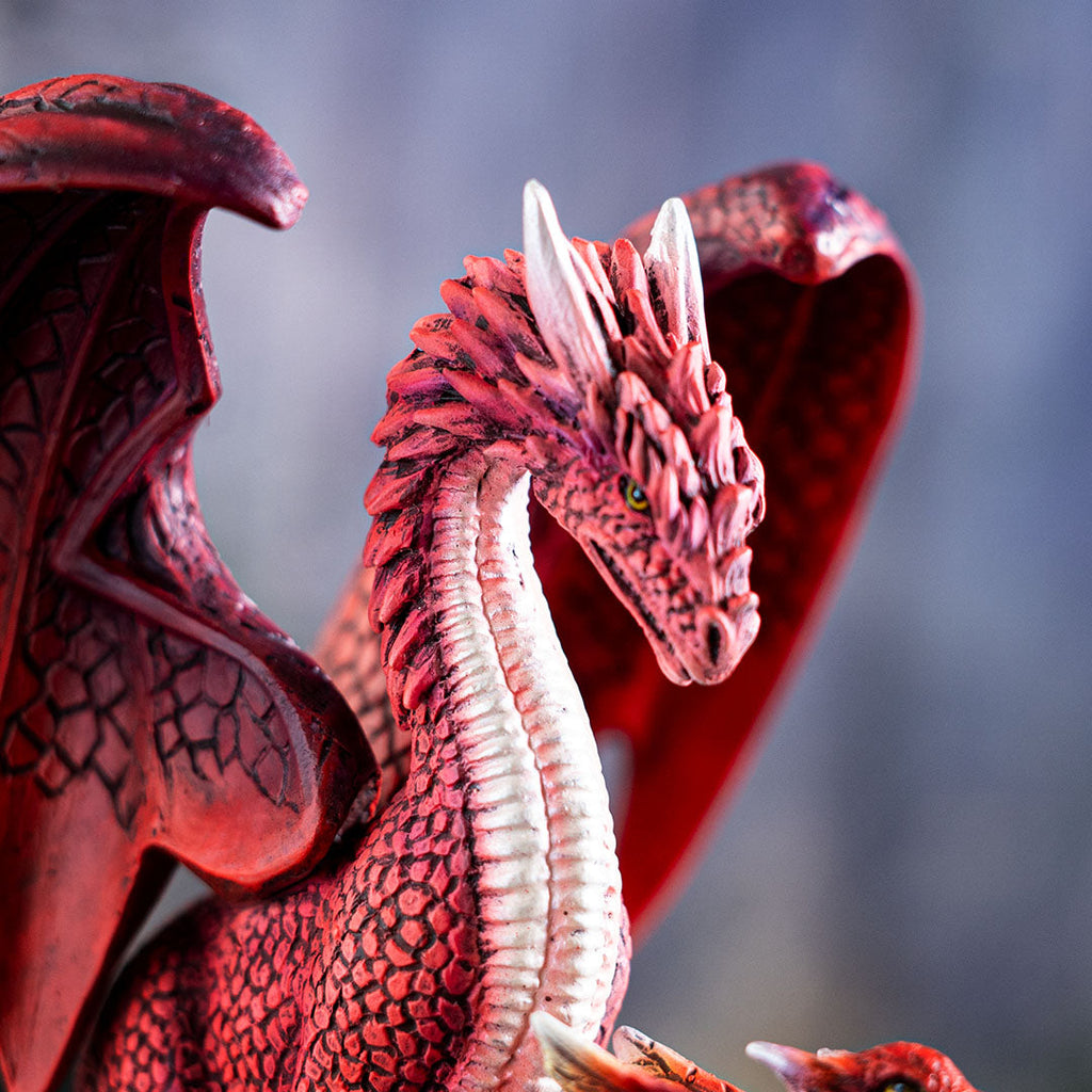 Fire Dragon with Hatchling Figurine