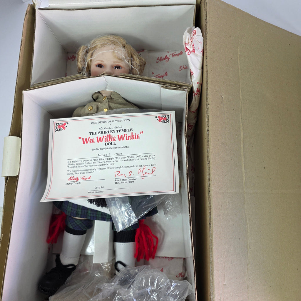 Wee Willie Winkie doll in original box with Certificate of Authenticity