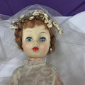 Vintage Bride Doll — 1950s Hard Plastic with Lace Gown & Veil