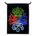 4 Elements Black Velvet Embroidered Bag
