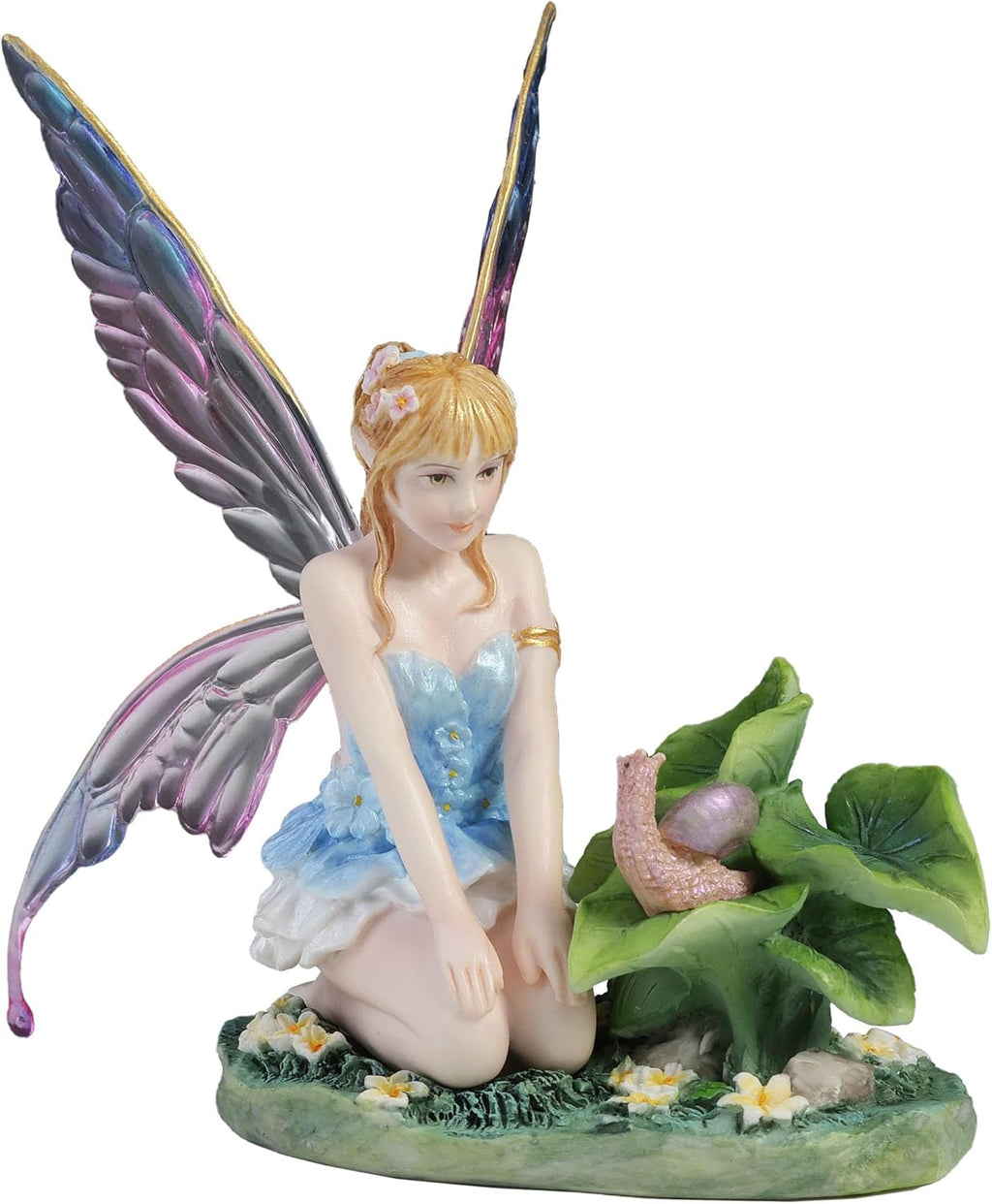 Cerulean Blue Fairy & Snail Figurine