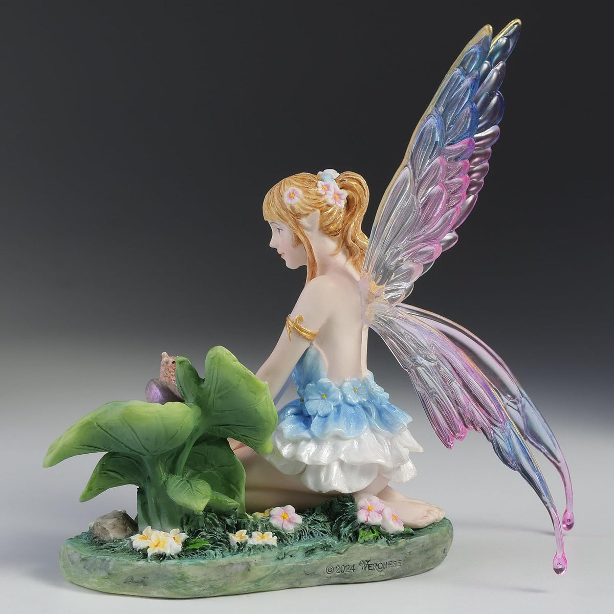 Cerulean Blue Fairy & Snail Figurine