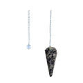 6-sided Pendulum - Black Coral Fossil