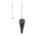 6 sided Pendulum - Indigo Gabbro (Mystic Merlinite)