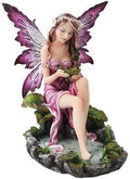 Sitting Pink Pond Fairy Figurine
