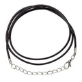 Black Braided Rope Necklace with Lobster Claw Clasp