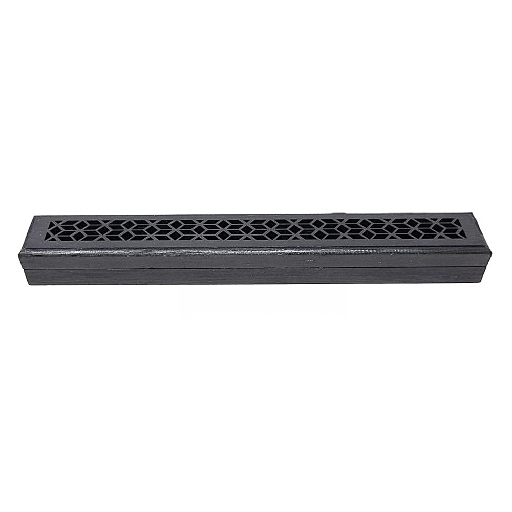 Black Finish Wood Incense Box Burner - Medium