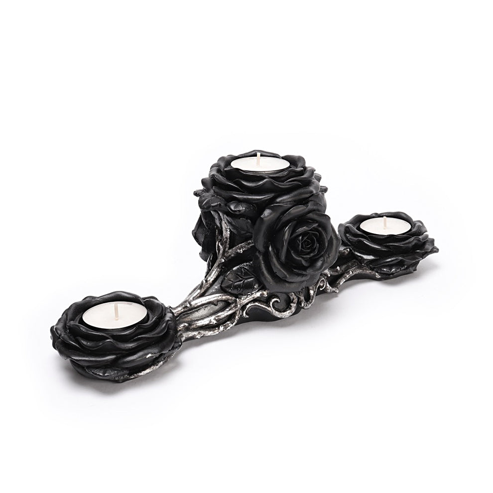 Black Rose Triple T-Light Holder