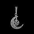 Crescent Moon with Pentagram dangle