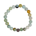 Elastic Bracelet 8mm Round Beads - Mixed Amazonite