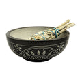 Natural Black Stone Carved Bowl
