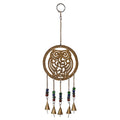 Owl Brass Bell Chime Large - Gold Metal