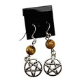 Tiger's Eye Pentagram Earrings