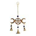 Triple Moon Pentacle Hanging Bells