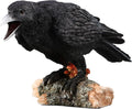 Crow Standing on a Log Figurine