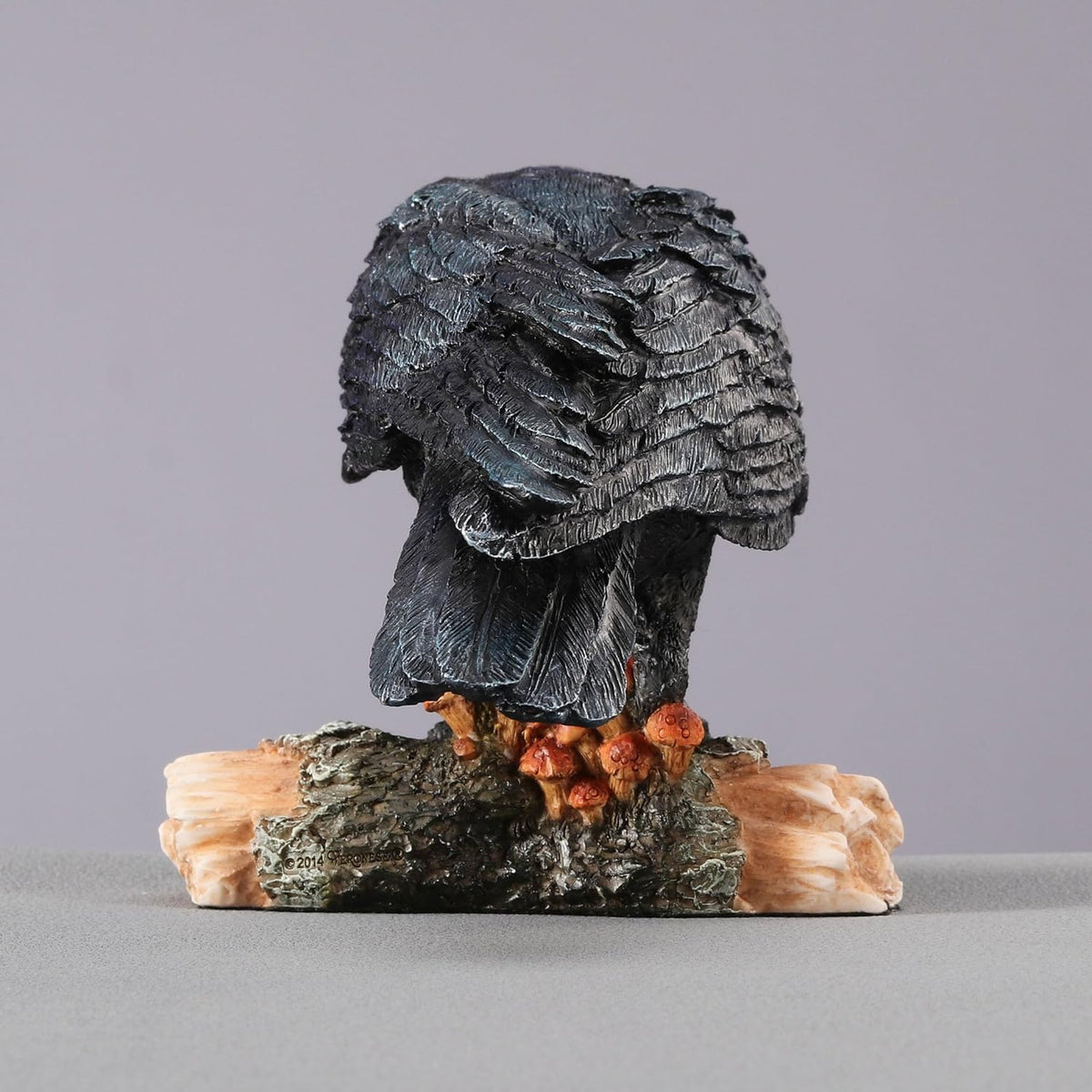 Crow Standing on a Log Figurine