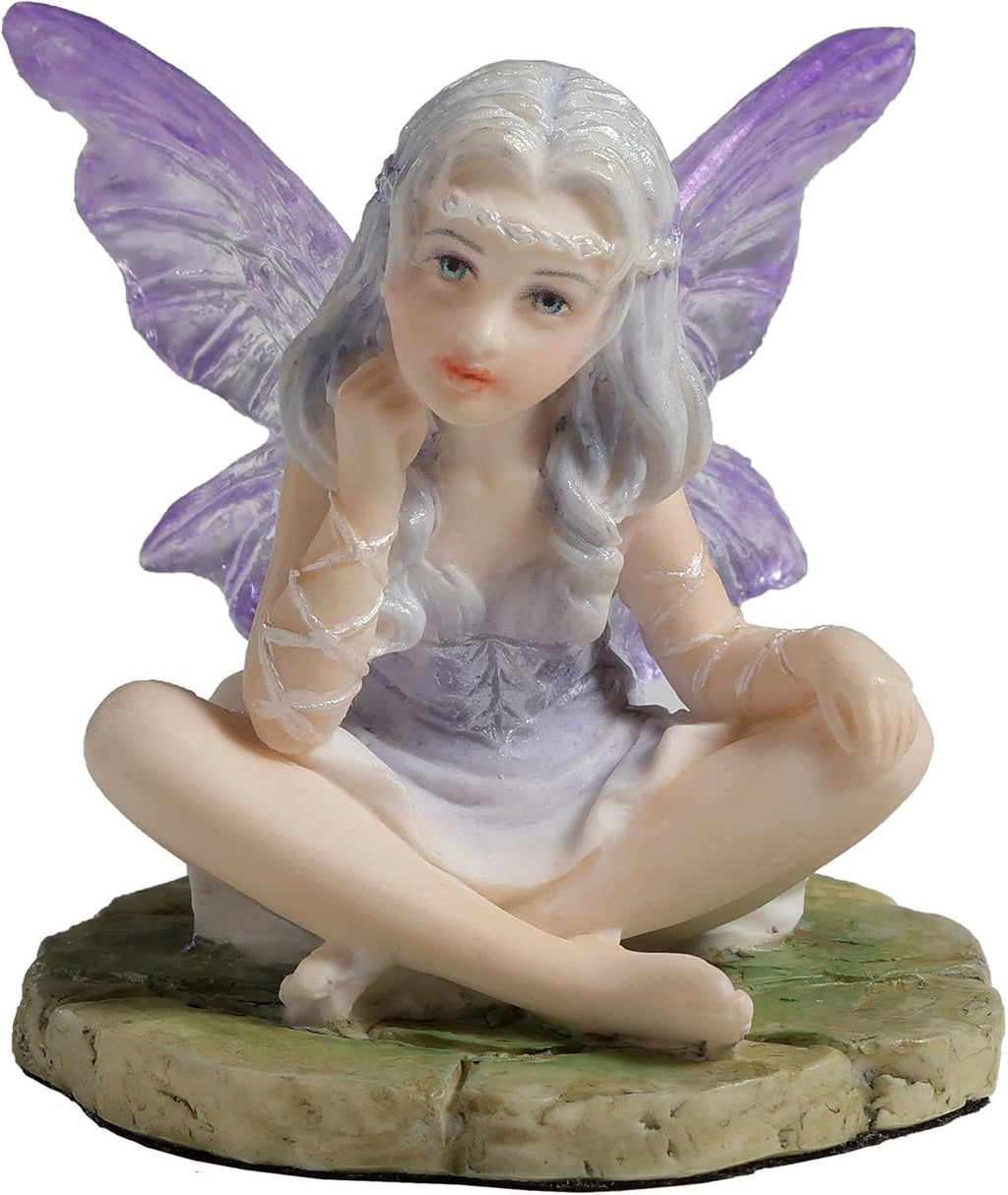 Lavender Thinking Fairy Figurine