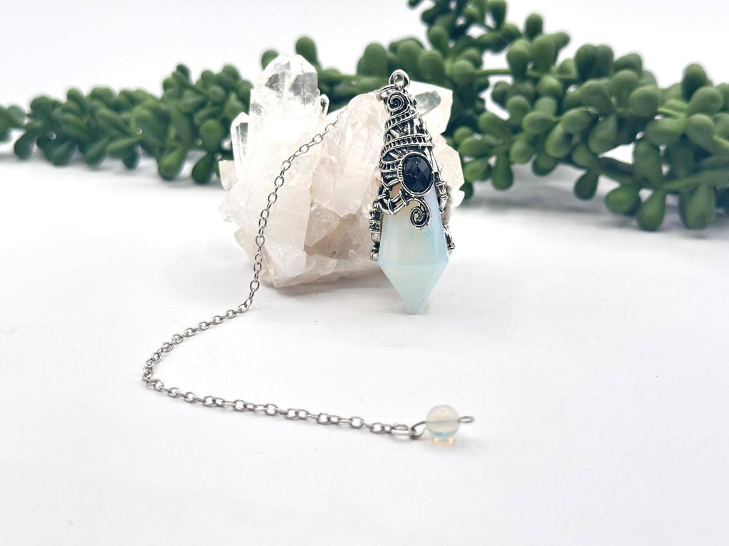 Gemstone Pendulum  12 Faceted Antique Silver Color : Amethyst
