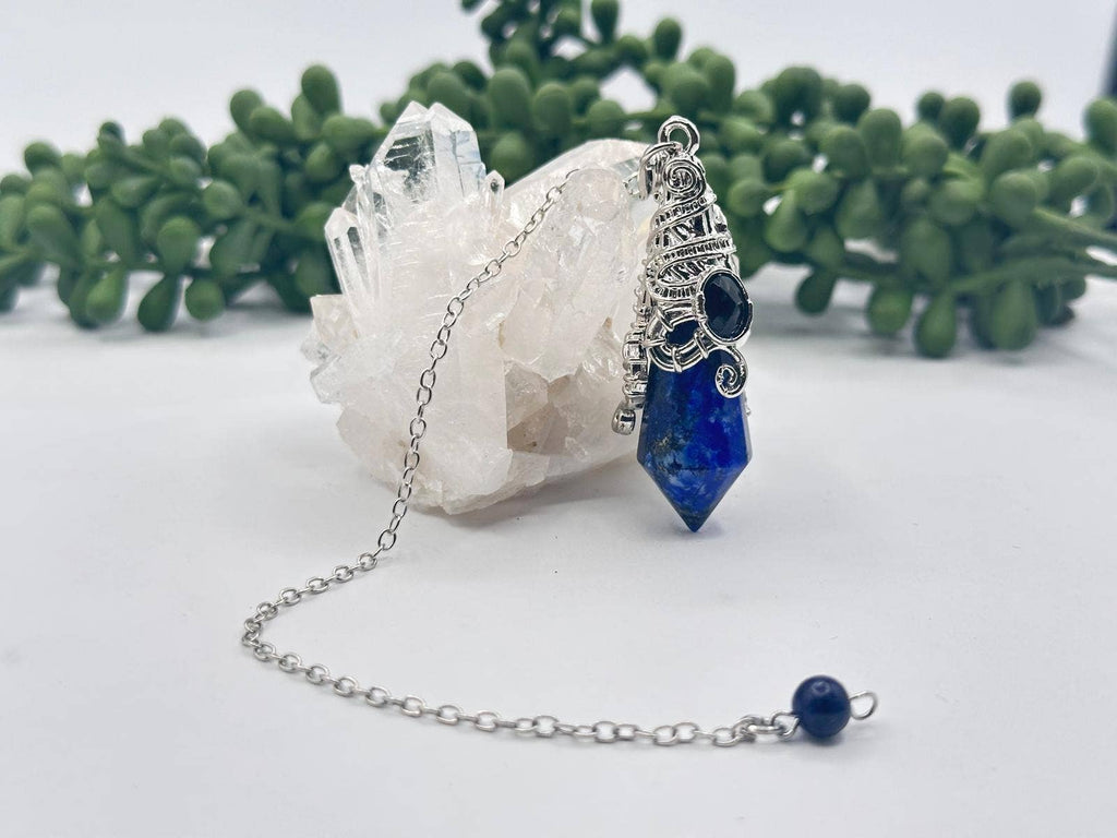 Gemstone Pendulum  12 Faceted Antique Silver Color : Amethyst