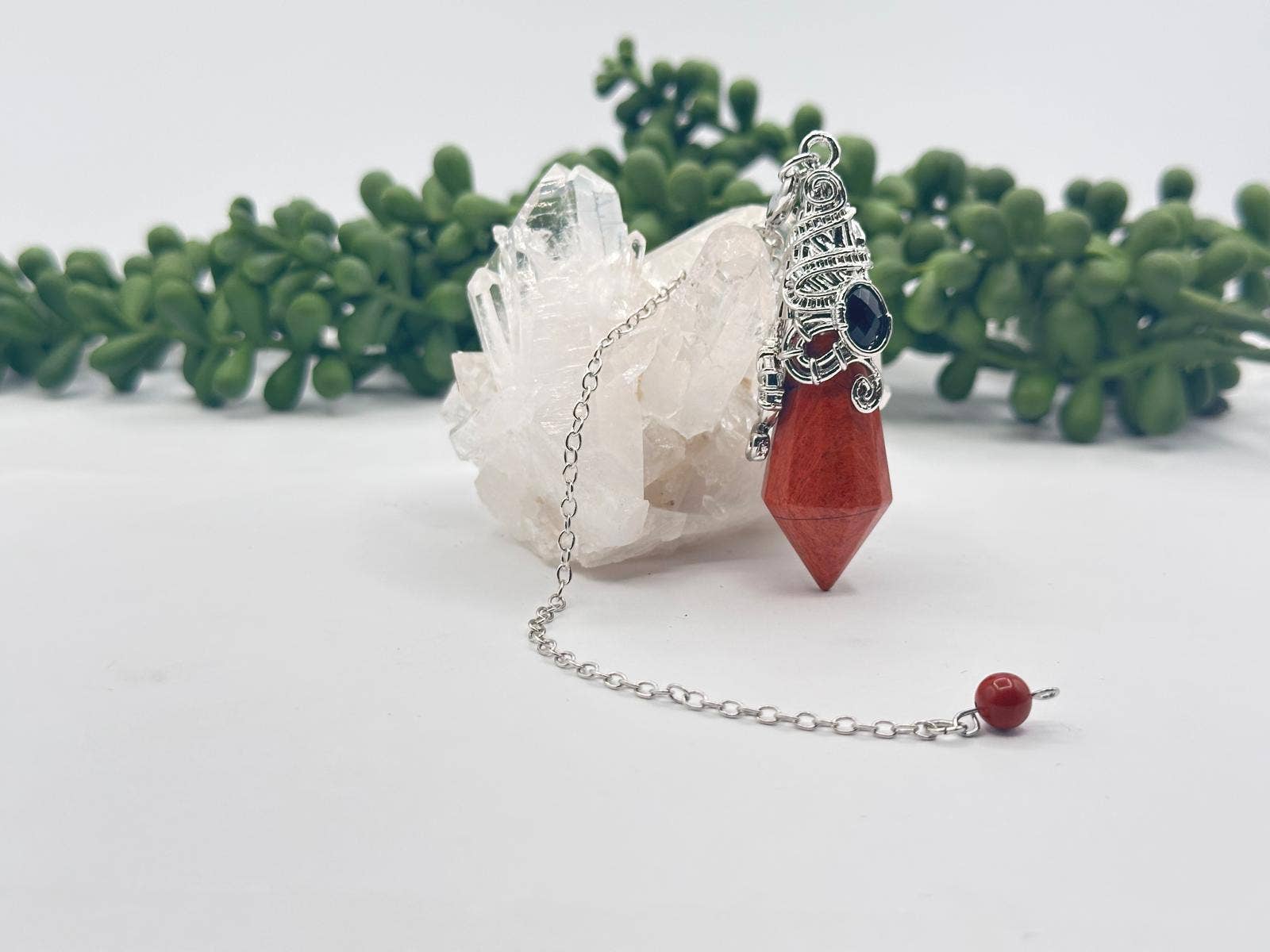 Gemstone Pendulum  12 Faceted Antique Silver Color : Amethyst