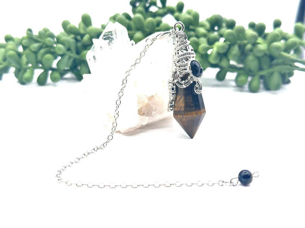 Gemstone Pendulum  12 Faceted Antique Silver Color : Amethyst