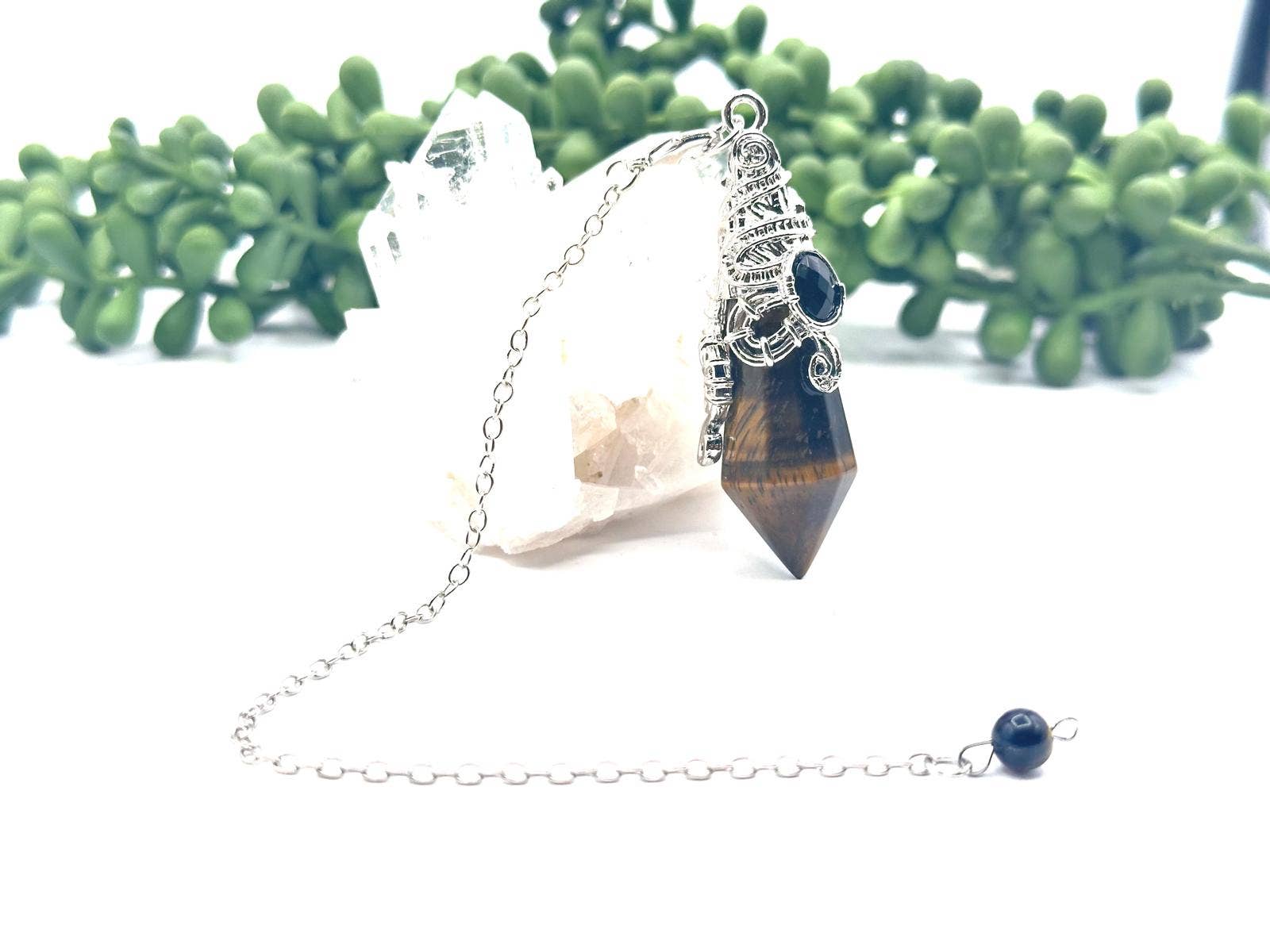 Gemstone Pendulum  12 Faceted Antique Silver Color : Amethyst