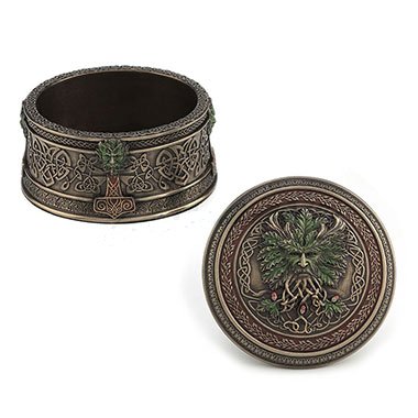 Acorn Tree Greenman Celtic Trinket Box