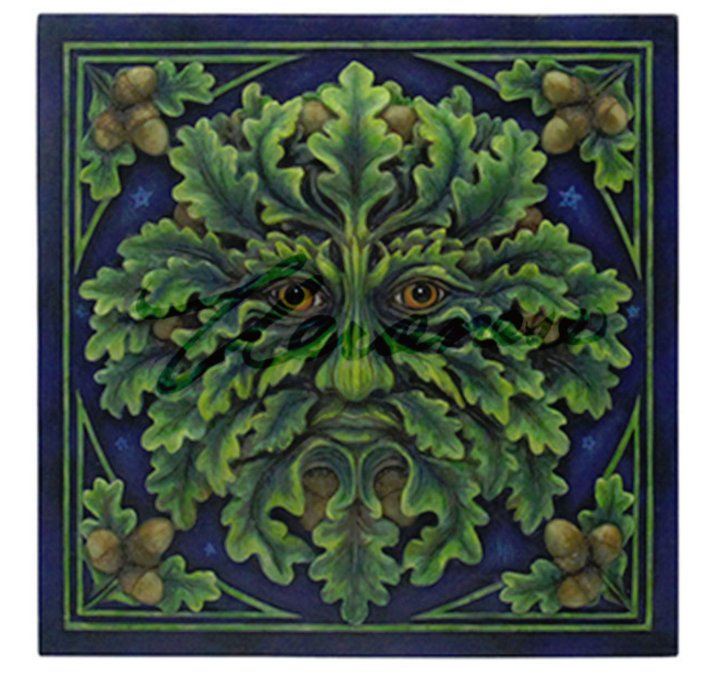 Oak & Acorn Greenman Wall Plaque