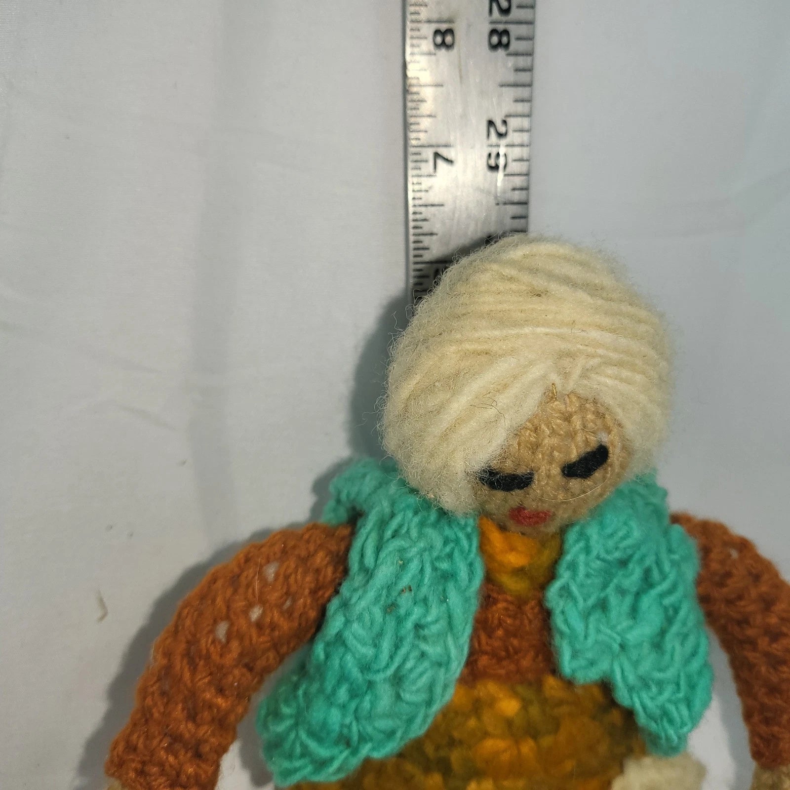 Handmade Folk Art Knitting Grandmother Doll — Vintage Crone Figure
