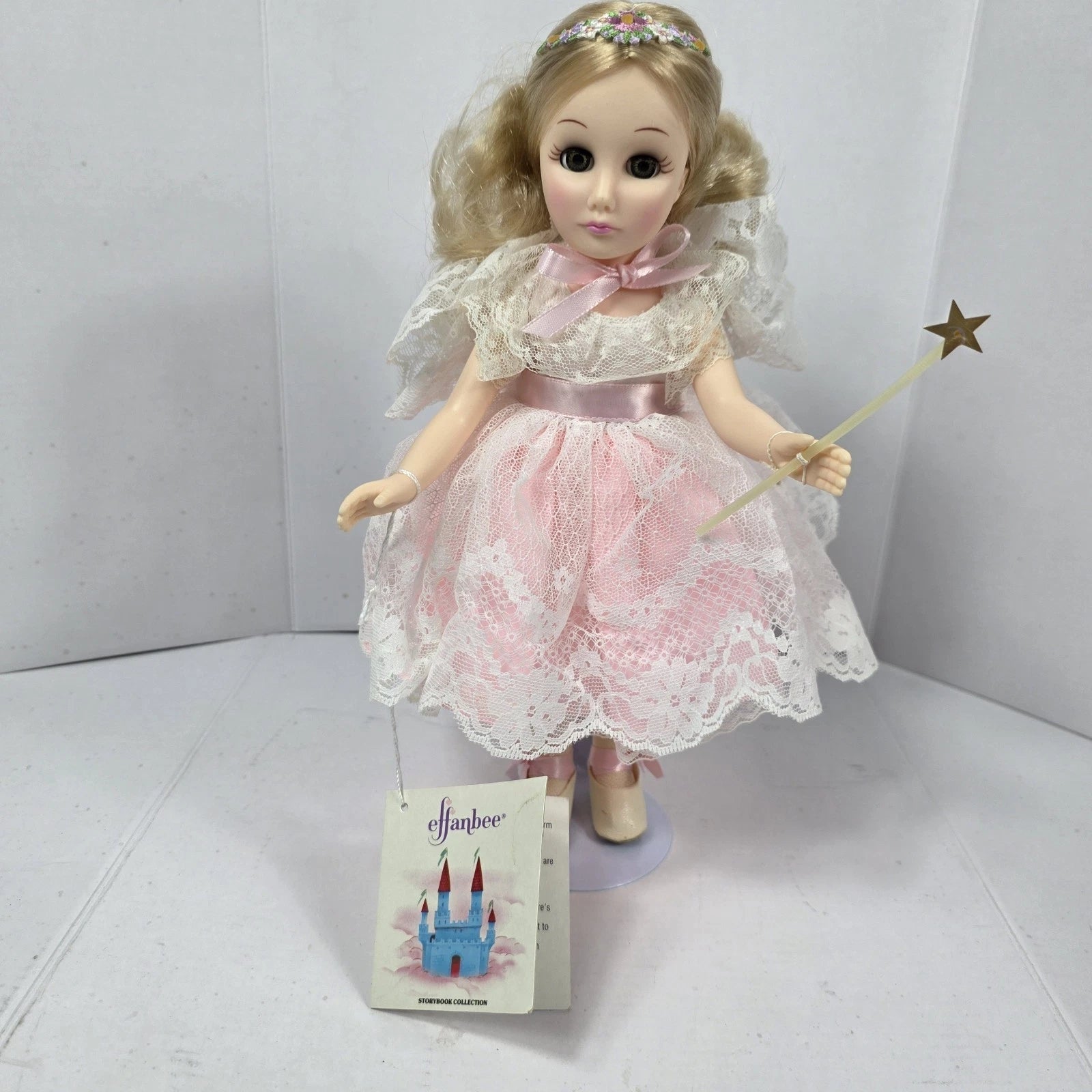 Effanbee Sugar Plum Fairy doll FB 1173 in pink satin lace gown with star wand and floral tiara